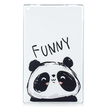 Kindle Fire Panda Case TPU Silicone Case for Fire HD10 2015 - Allytech Unique Painting Soft Flexible Shock Absorbent Protective Cover for Amazon Kindle Fire HD10 2015 5th Generation Tablet, Funny Panda ()