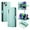 Green, variant on GANGXUN flip leather case for iPhone 14 Plus- Long and short straps,wallet design