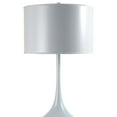 thumbnail image 5 of 25" White Table Lamp – Sleek Metal Base with White Drum Shade – Modern Lighting for Living Room or Bedroom, 5 of 5