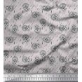 thumbnail image 1 of Soimoi Gray Viscose Chiffon Fabric Artistic Skull Decor Fabric Printed Yard 42 Inch Wide, 1 of 3