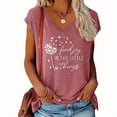 thumbnail image 4 of ZEHJUHAN Women's 2-Pack Graphic T-Shirts - Short Sleeve V-Neck Casual Tees with Funny Prints for Summer Dark Gray+Pink，2XL, 4 of 6