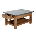 thumbnail image 2 of Millwork 36" Wood and Zinc 36" Metal Coffee Table with Shelf, 2 of 5