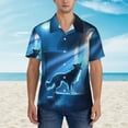 thumbnail image 4 of Daiia A Wolf Barks Out A Window Hawaiian Shirt for Men Gentle Cotton Regular Short Sleeve Casual-Small, 4 of 9