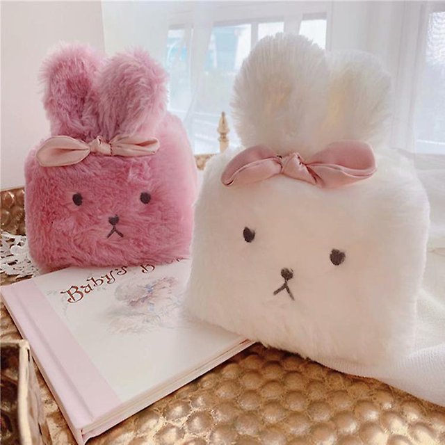 Decoración de soporte de pa?uelos Taian, bonita funda de caja de pa?uelos, funda de felpa esponjosa, decoración del hogar, decoración de escritorio, accesorios para automóviles, conejo peludo (rosa, rectángulo esponjoso) ShuxiuWang 8390612265648