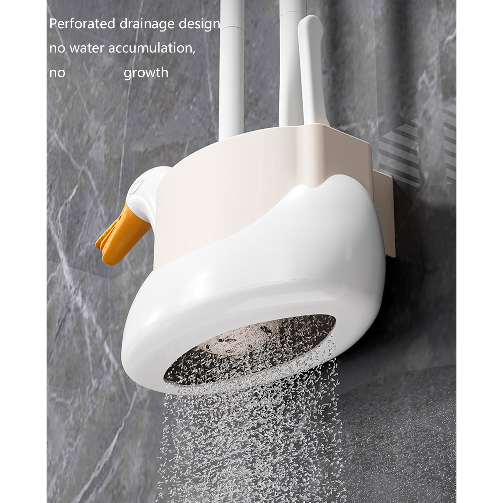 Creative Bathroom Toilet Cleaning Brush with Wall Mountable Base Space Saving Toilet Bowl Brush Cleaner Easy to Use