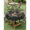 thumbnail image 4 of Outdoor Tablecloths with Umbrella Hole & Zipper, Black Flowers Round Tablecloth 54 Inch, Spring Floral Elegant Pastoral Vintage Waterproof Table Cloth, Patio/Pool/Picnic Table Covers, 4 of 8