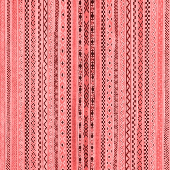 Ahgly Company Indoor Square Abstract Red Modern Area Rugs, 6' Square
