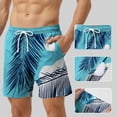 thumbnail image 2 of Mens Swim Shorts with Compression Liner 4-Way Stretch Bathing Suit Hawaiian Floral Print Beach Swimming Shorts 2 in 1 Men's Swim Trunks with Pockets Quick Drying Elastic Waist Boardshorts, 2 of 5