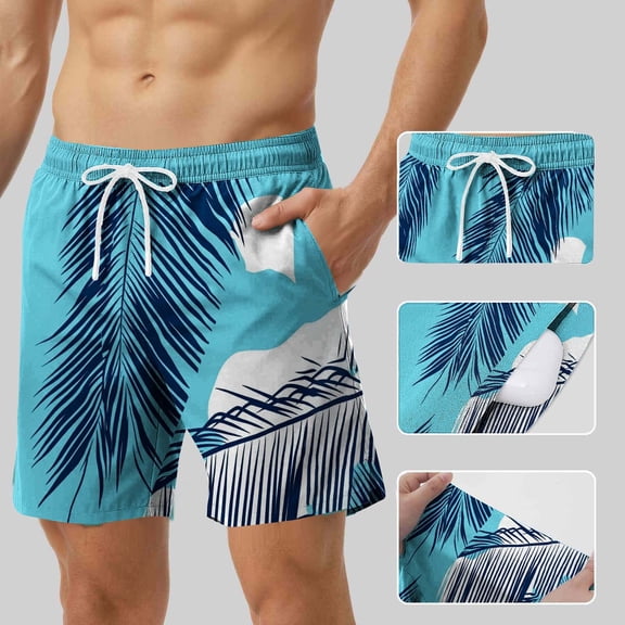 Vetsdori Mens Beach Shorts Dry Fit Summer Short Pants Lining 2 in 1 Pocket Casual,Hombre Swim Trunks Shorts for Men Elastic Waist,Size L