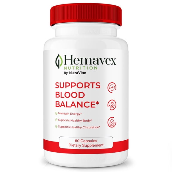 Hemavex Nutrition Capsules - Official Hemavex Nutrition Pills to Maintain Overall Health, All Natural Blood Formula For Healthy and Stable Levels, HemavexNutrition Review (60 Capsules)