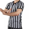 thumbnail image 2 of 1Pc Referee Uniform V-neck T-shirt Black and White Striped Style for Basketball Football Volleyball Referee Uniform 3XL, 2 of 6