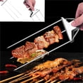 thumbnail image 3 of 3-Way Grill Skewers - 14.7 Inch 3-Prong Stainless Steel BBQ Skewers with Push Slider Bar - Heavy Duty Reusable Metal Grilling Skewers for Meat Chicken Sausages Veggies, 3 of 7