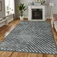 thumbnail image 2 of ZACOO 5'x7' Living Room Modern Farmhouse Washable Soft Lines Geometric Accent Rug Non Skid Low-Pile Carpet Indoor Floor Cover for Bedroom, Dark Gray, 2 of 8
