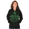 thumbnail image 4 of Irish Swag St Patrick's Day Shamrock Zip Up Hoodie Men's Women's Brisco Brands L, 4 of 6