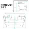 thumbnail image 5 of 64" Velvet Tufted Loveseat Sofa, Upholstered Tub Barrel Sofa Chair with 2 Pillows and Golden Metal Legs, Club 2-Seat Sofa for Living Reading Room Bedroom Apartment, Orange, 5 of 9