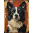 thumbnail image 1 of Qisvanset 12x16 Inch 2D Flat Framed Canvas Art, Border Collie Vintage Oil Painting Loyal Pet Farmhouse Home Wall Gift, 1 of 5