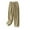 Khaki, variant on High Waist Cropped Pants for Women Elastic Waist Drawstring Casual Lounge Pants Solid Color Wide-Leg Loose Trousers White L