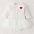 thumbnail image 3 of Liyamei Babys Girls Boys Knit Ribbed Solid Spring Winter Long Sleeve Cardigan Romper Dress Hat Clothes Set Toddler Girl 2-Piece Sets Size White 0-3 Months, 3 of 3