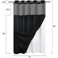thumbnail image 7 of No Hooks Required Waffle Weave Shower Curtain with Snap in Liner-Hotel Grade Waterproof & Mesh Top Window Spa Like Bath Curtain Machine Washable Heavy Duty 71Wx74L(Black), 7 of 7