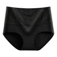 thumbnail image 5 of YDFCWXW Women's Jacquard Cotton Underwear Briefs,High Waist Ladies Panty, Sexy Stretch Breathable Underwear Briefs (Black, 5XL), 5 of 7