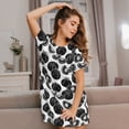 thumbnail image 3 of Honeii Hand Drawn Tomatoes Print Women's Loose Short Sleeve Nightgown, Soft Cotton Sleepwear, Comfy Loose Fit Pajama Dress for Sleep and Lounge, 3 of 6