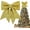 Gold-1PC, variant on 6pcs Shiny Bow Christmas Glitter Twist Tie Bows for Decoration Gift Box Wrapping, Christams Baskets Decor, Wedding Birthday Festival Party Decoration (5x5Inch)