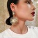 thumbnail image 1 of Large Sunburst Pearl Drop Earrings Studs Exquisite Pearl Dangle Earrings for Women Girls, 1 of 4