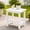White, variant on Y&M Outdoor Side Table, HIPS Waterproof Patio End Table for Adirondack Chair, Square Accent Table, Black