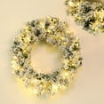 thumbnail image 4 of MXTPOV Flocked Christmas Wreath with LED Lights, Snowy Wreath, Christmas Wreaths for Front Door Party Wedding, Home Decor, 15.7 inch, 4 of 6