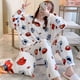 thumbnail image 3 of Pijamas de franela de manga larga para mujer, ropa de dormir de terciopelo Coral de felpa gruesa, traje de ropa de casa de dibujos animados lindos, gran oferta, Invierno, 3 of 4