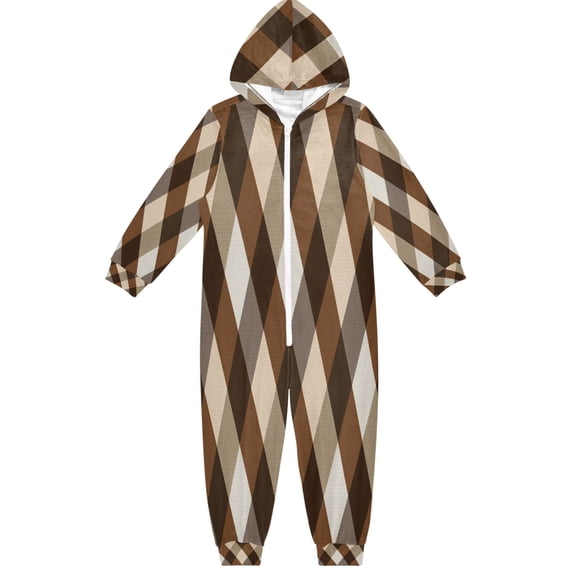 Vzayyk 4T-14Y Size Aviliable Cozy One-Piece Footless Sleeper Pajama Brown Beige