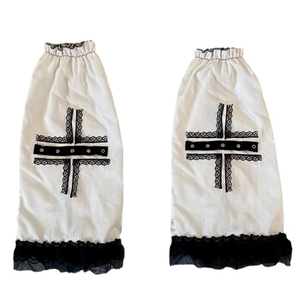 Calcetines góticos cruzados para mujer, calentadores de piernas con mangas, cubierta para pies, calcetines holgados hasta el muslo para otoño e invierno