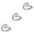 thumbnail image 2 of Sonducket Aleación anillo abierto estético boda fiesta favores nudillo mano joyería aniversario novias novios regalos decoración plata Type1 NO1 Sonducket CBP034825, 2 of 6