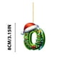 thumbnail image 2 of Adorno navideño con letras del alfabeto CLLC, Adornos navideños con letras de la A a la Z, Letras acrílicas verdes 2D con gorro navideño, Letras del alfabeto navideñas colgantes para árbol de Navidad, 2 of 6