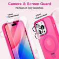 thumbnail image 4 of CASEFIV for iPhone 13 Pro Max Case,with Magnetic Invisible Stand [Military Drop Protection] [Compatible with MagSafe] [2 Screen Protector+2 Lens Protector] Shockproof Slim Anti-Slip Case,Rose Red, 4 of 8
