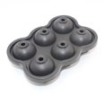 thumbnail image 1 of Bewildely Molde de silicona para hacer cubitos de hielo y bolas de Whisky, 6 bolas, molde esférico, bandeja redonda, barra Cocina y Comedor negro, 1 of 6