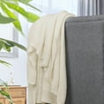 thumbnail image 4 of PiccoCasa 100% Cotton Soft Knitted Throw Solid Blanket for Couch Sofa Bedroom, Beige 50"x70", 4 of 8