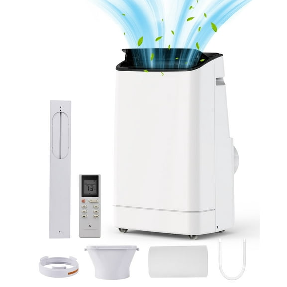 EastVita 14,000 BTU Portable Air Conditioner, Cools up to 750 Sq.ft, Portable AC Built-in Cool with Dehumidifier and Fan Modes, Remote Control and Installation Kits, 50dB, White