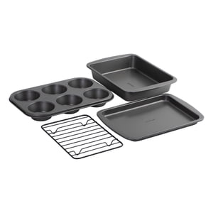 GoodCook 4-Piece Toaster Oven Bakeware Set, Gray