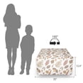 thumbnail image 3 of Autumn Rectangle Pouf, Seasonal Ornaments Fall Colorful Leaves Calm Tones Illustration Print, Under Desk Foot Stool for Living Room Office with Cover, 25", Warm Taupe and Pale Peach, by Ambesonne, 3 of 4