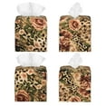 thumbnail image 2 of Naloa Animal Leopard Tissue Box Cover Leather Tissue Holder Square Facial Tissue Case for Bathroom, Vanity Countertop, Tabletop, Car, 2 of 7