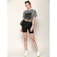 thumbnail image 5 of Made by Johnny Women's High Waisted Mid-Thigh Yoga Biker Shorts with Pockets S BLACK, 5 of 6