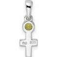 thumbnail image 4 of Sterling Silver Rhodium-Plated Polished Peridot Cross Pendant (17.7 X 5.75) Made In Thailand -Jewelry By Sweet Pea, 4 of 7