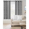 thumbnail image 2 of Grey Geometric Blackout Curtains 63 Inches Long for Bedroom, Modern Abstract Art Vintage Boho Thermal Insulated Room Darkening Black Out Window Curtain Panels Grommet Drapes for Living Room, 2 of 8