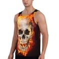 thumbnail image 2 of Easygdp Satanic Skull Men's Tank Top, Sleeveless Muscle T Shirts, Breathable, Quick-Dry, Loose for Gym, Running, Fitness - X-Large, 2 of 9