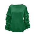 thumbnail image 2 of Ailaofu Blouses for Women Dressy Casual Long-Sleeve Women's Top with Ruched Sleeves, 2 of 7