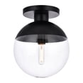 thumbnail image 3 of Eclipse 1 Light Black Flush Mount With Clear Glass, 3 of 3