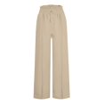 thumbnail image 3 of yunLCZ Pants for Women High Waisted Linen Pants Women Summer Wide Leg Pants Drawstring Elastic Waist Pants High Waisted Pants Casual Beach Trousers, 3 of 4