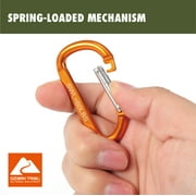 Ozark Trail 6 cm Orange D-Shaped Aluminum Carabiners, 2-Pack, Spring-Loaded Gate