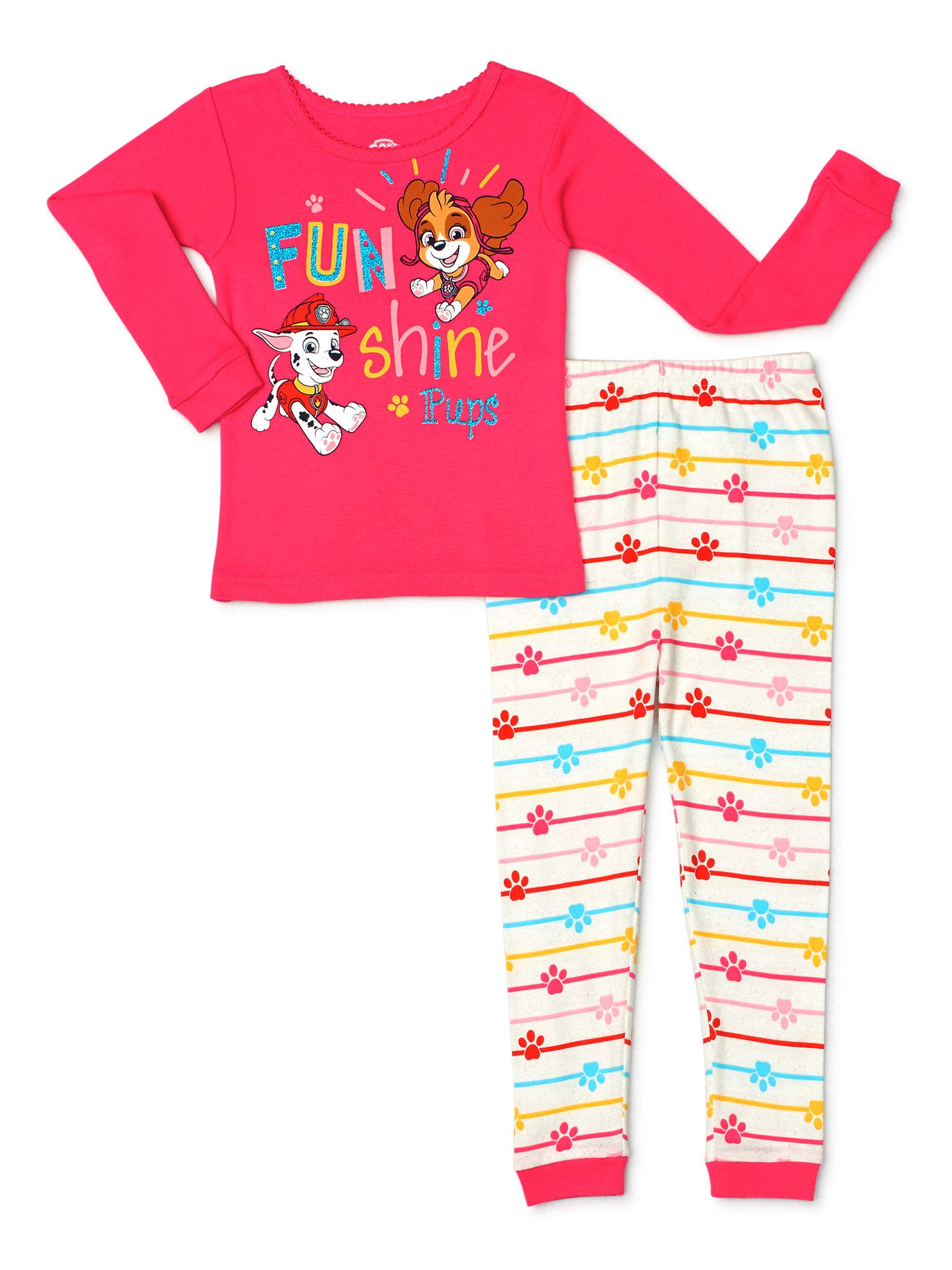 Paw Patrol Toddler Girls 3 Pc Pajama Set NWT Sleep Shirts Shorts  2T  3T or  4T